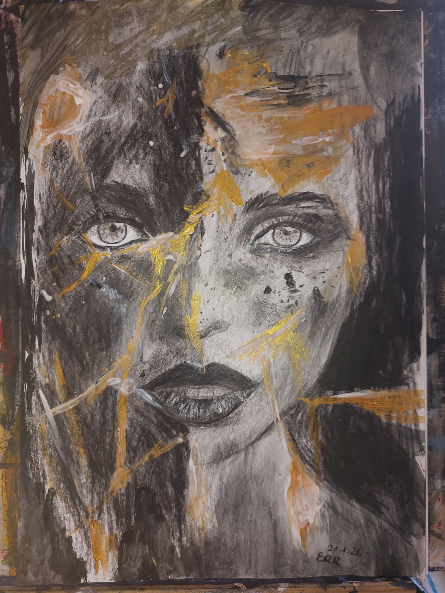 ERR Arts – Black and Gold Artwork von Elke Rickert